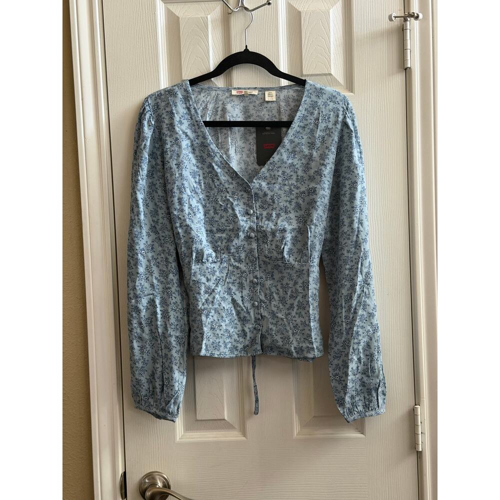 Levi's Dolores Long Sleeve Blouse Women's Queen B Floral Arona NWT Size XLarge - Picture 2 of 9